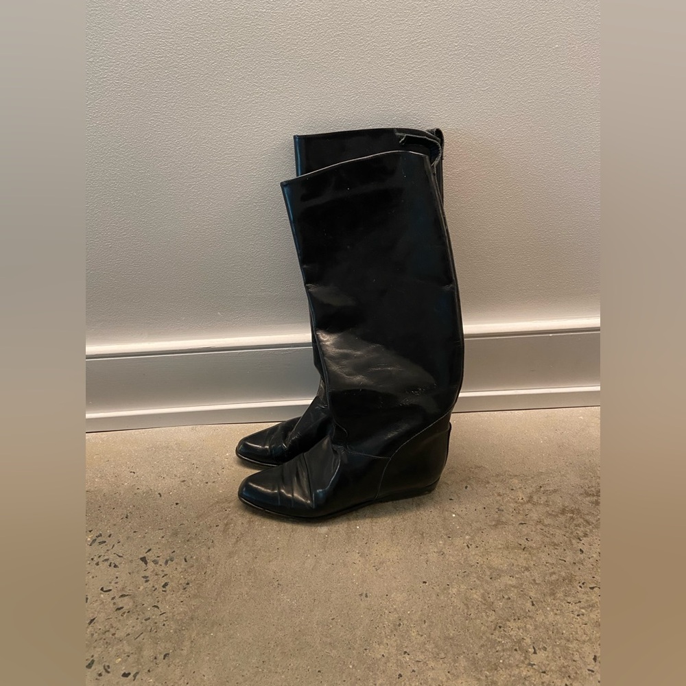Vintage 1980s Charles David Black Leather Boots